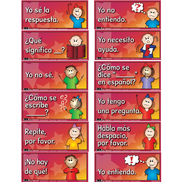 Poster Pals Spanish Anchor Charts, 18in x 8in, Set of 12 SN15